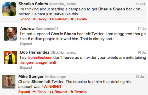 Charlie Sheen Tweets