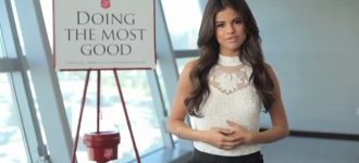 Selena Gomez appearing in the Salvation Army promo